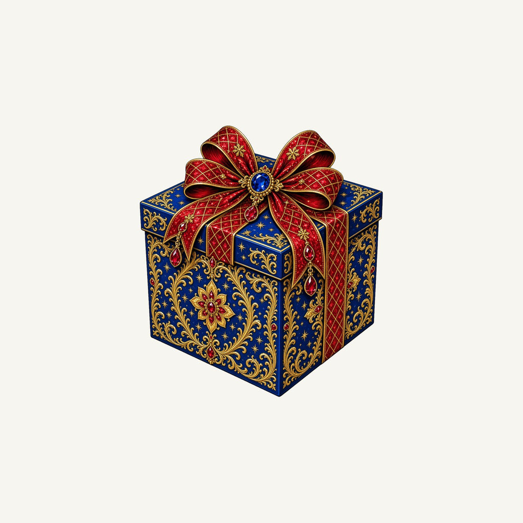 Jewelled Blue Gift Box Personalised Christmas Mug