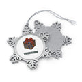 Jewelled Blue Gift Box Personalised Pewter Christmas Ornament