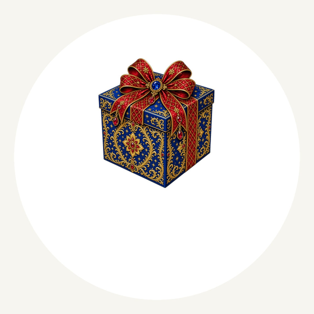 Jewelled Blue Gift Box Personalised Pewter Christmas Ornament