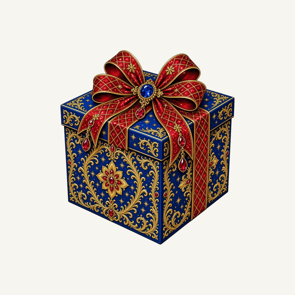 Jewelled Blue Gift Box Personalised Christmas T-Shirt and Hoodie