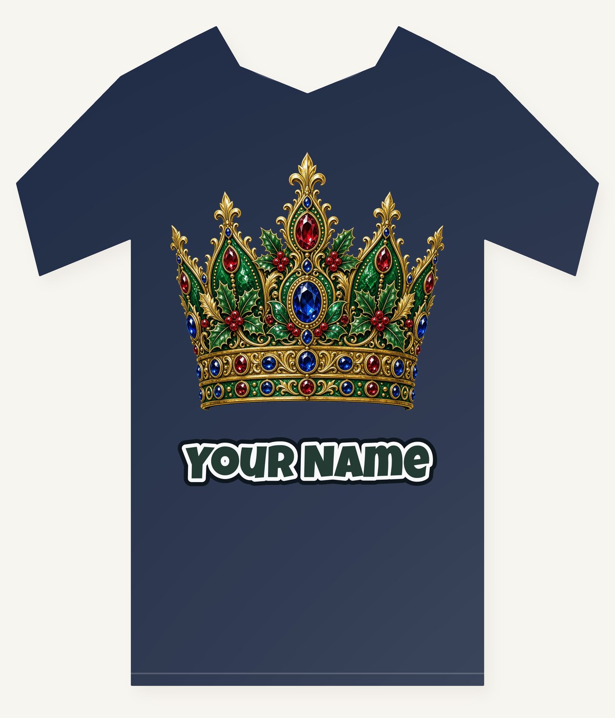 Jewelled Christmas Crown Personalised Kids Tee and Baby Bodysuit