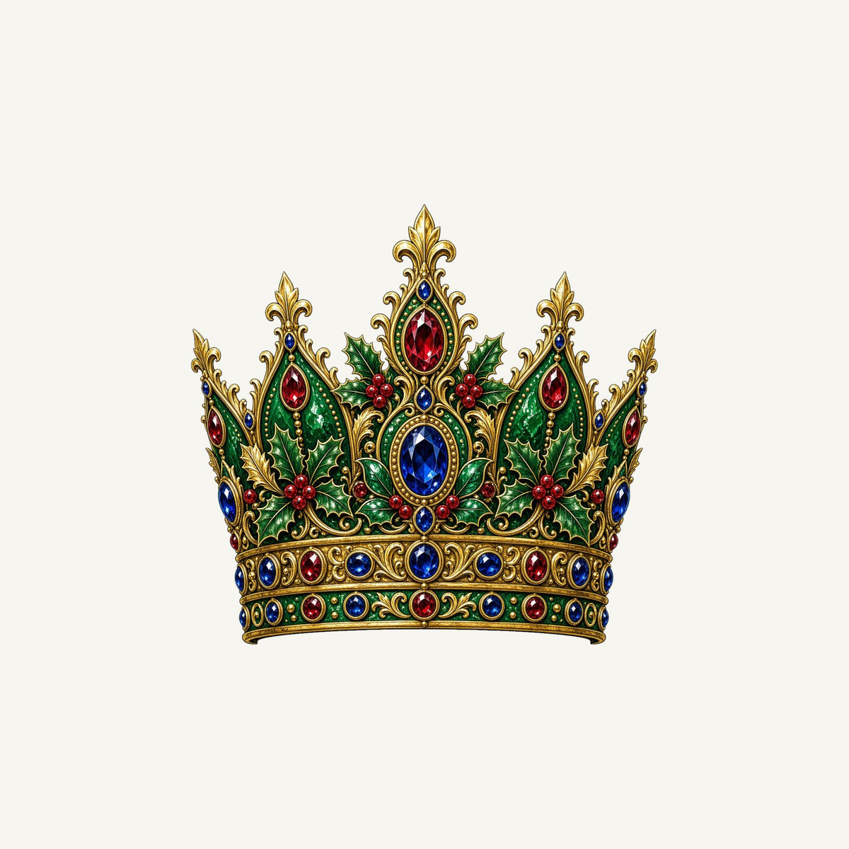 Jewelled Christmas Crown Personalised Christmas Mug