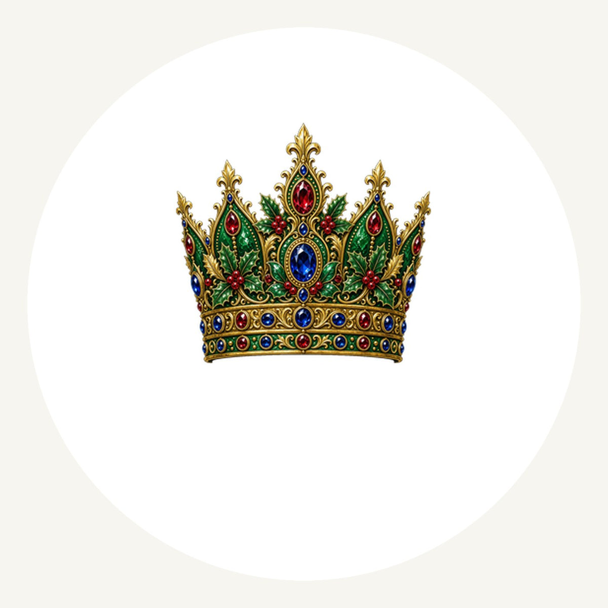 Jewelled Christmas Crown Personalised Pewter Christmas Ornament