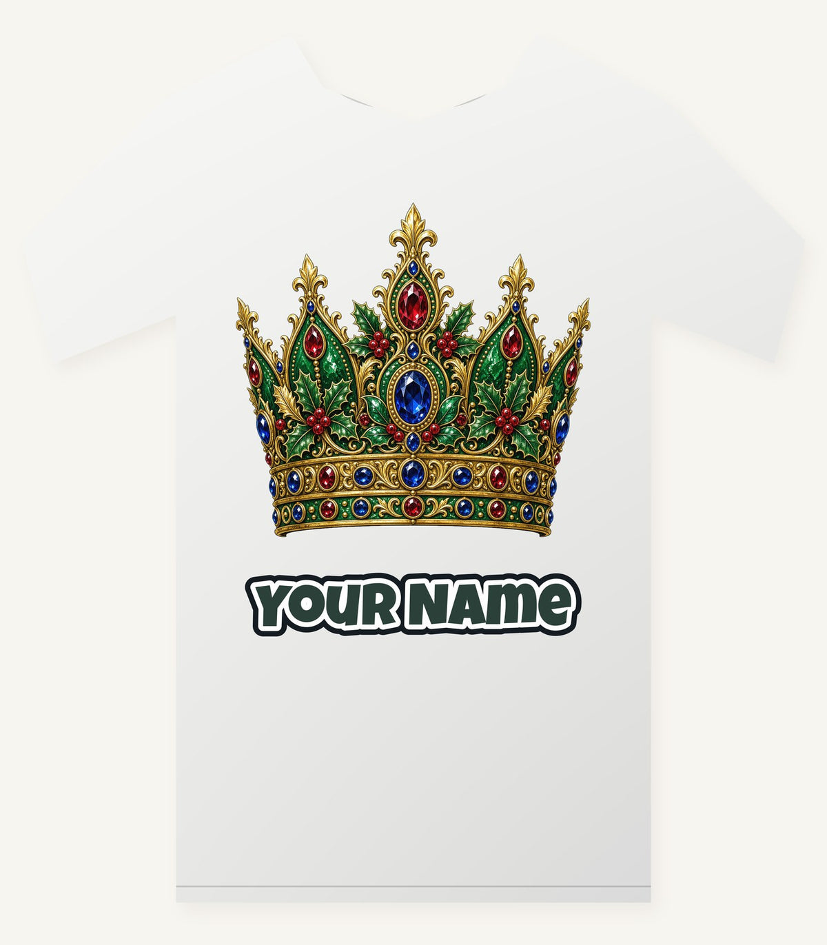 Jewelled Christmas Crown Personalised Christmas T-Shirt and Hoodie