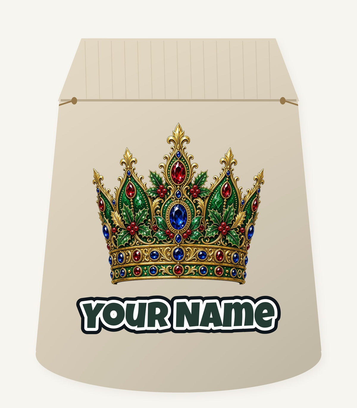 Jewelled Christmas Crown Personalised Santa Sack