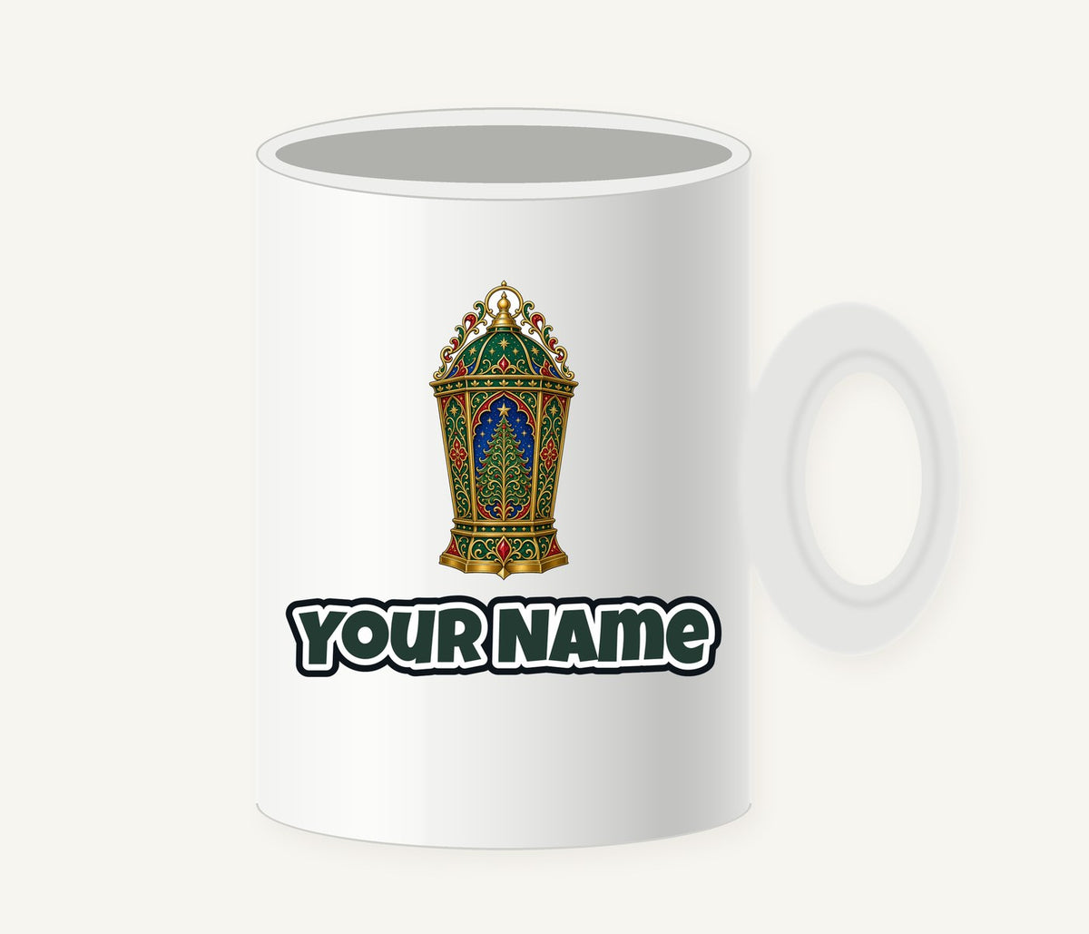Jewelled Christmas Lantern Personalised Christmas Mug