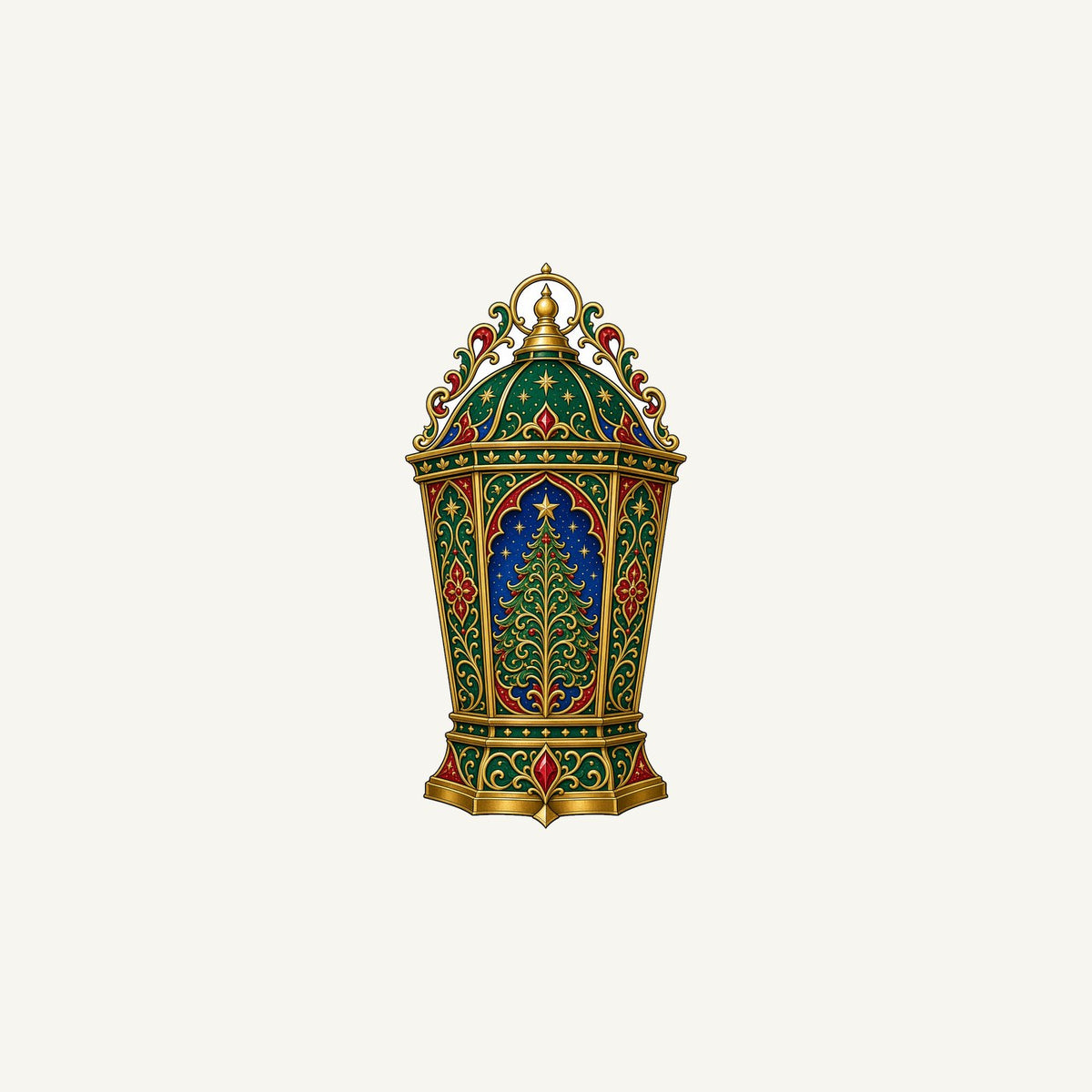 Jewelled Christmas Lantern Personalised Christmas Mug