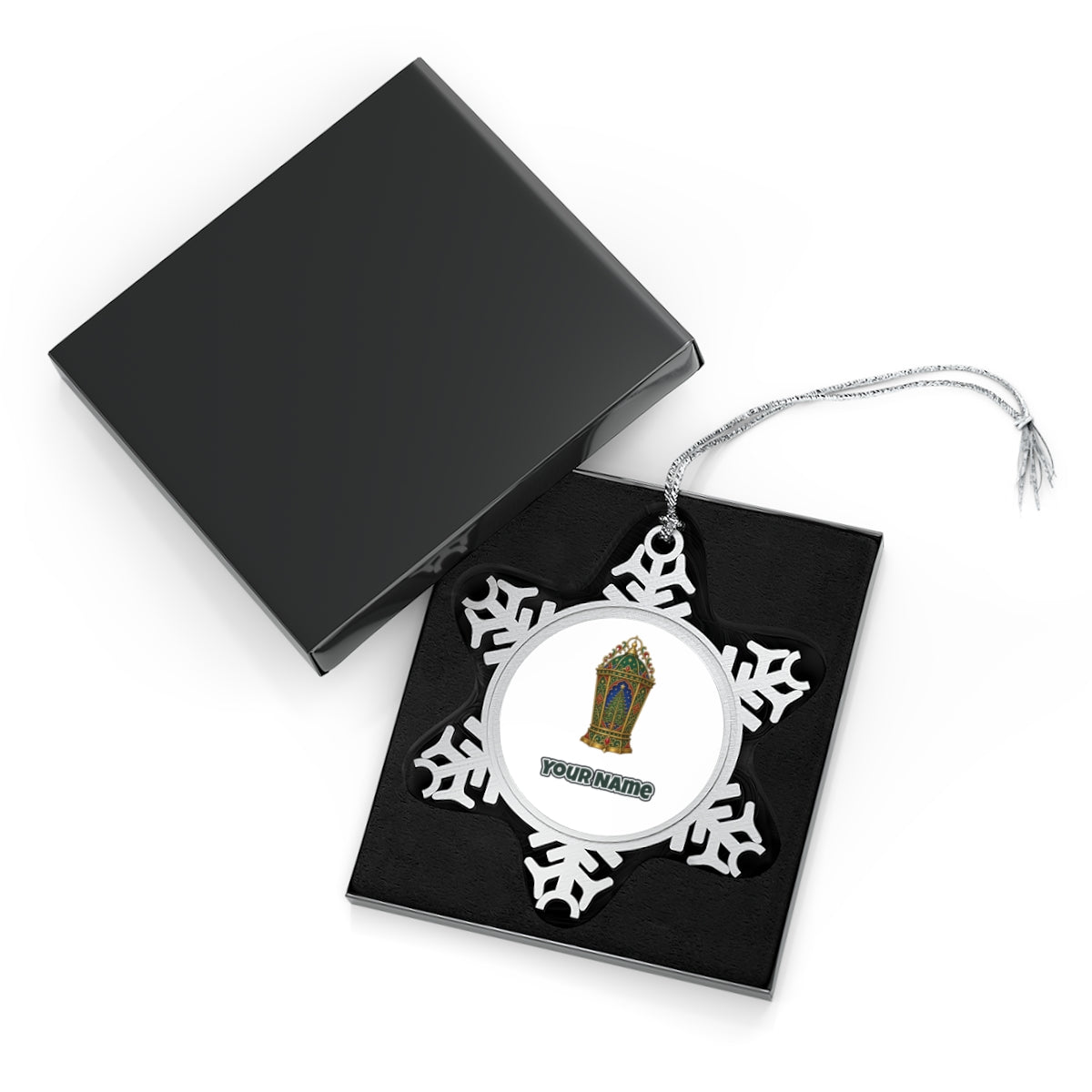Jewelled Christmas Lantern Personalised Pewter Christmas Ornament