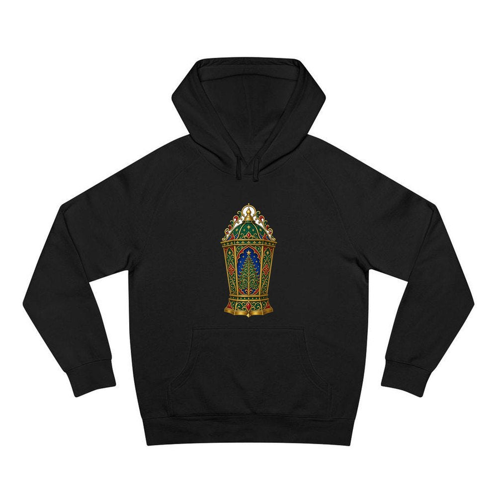 Jewelled Christmas Lantern personalised Christmas hoodie in black