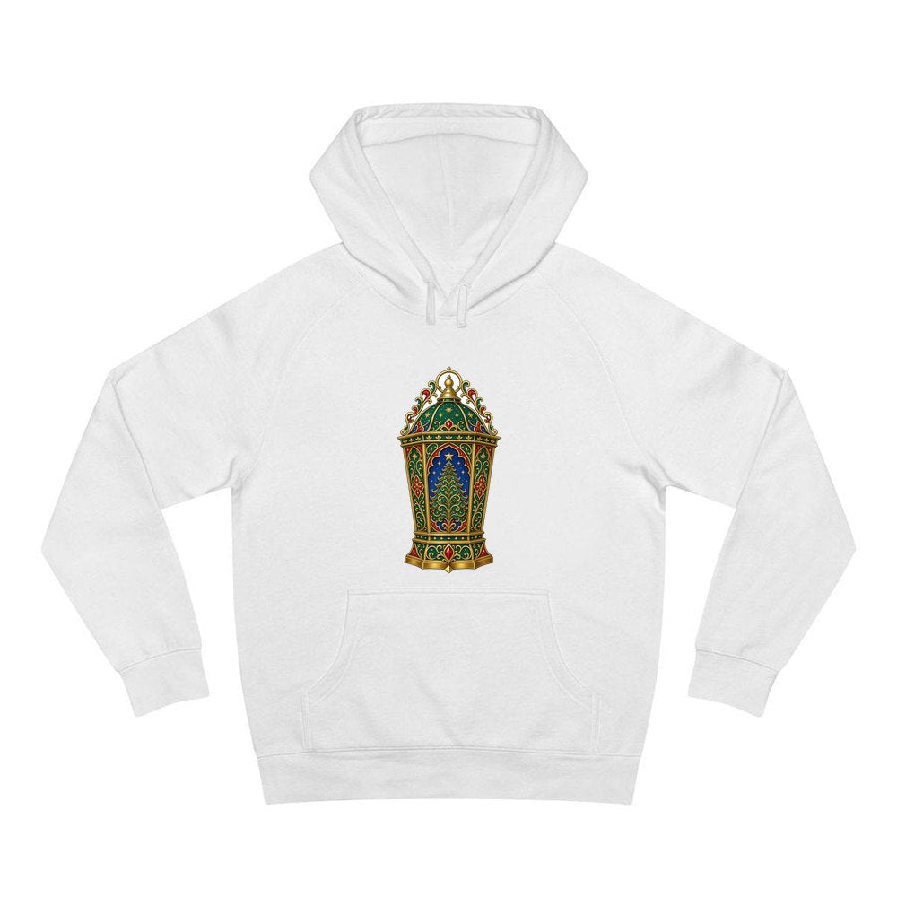 Jewelled Christmas Lantern personalised Christmas hoodie in white
