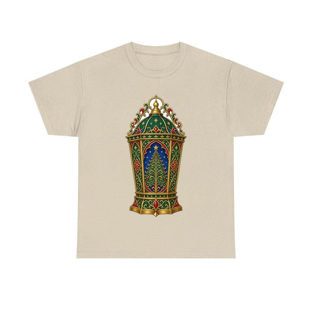 Jewelled Christmas Lantern personalised Christmas T-shirt in sand