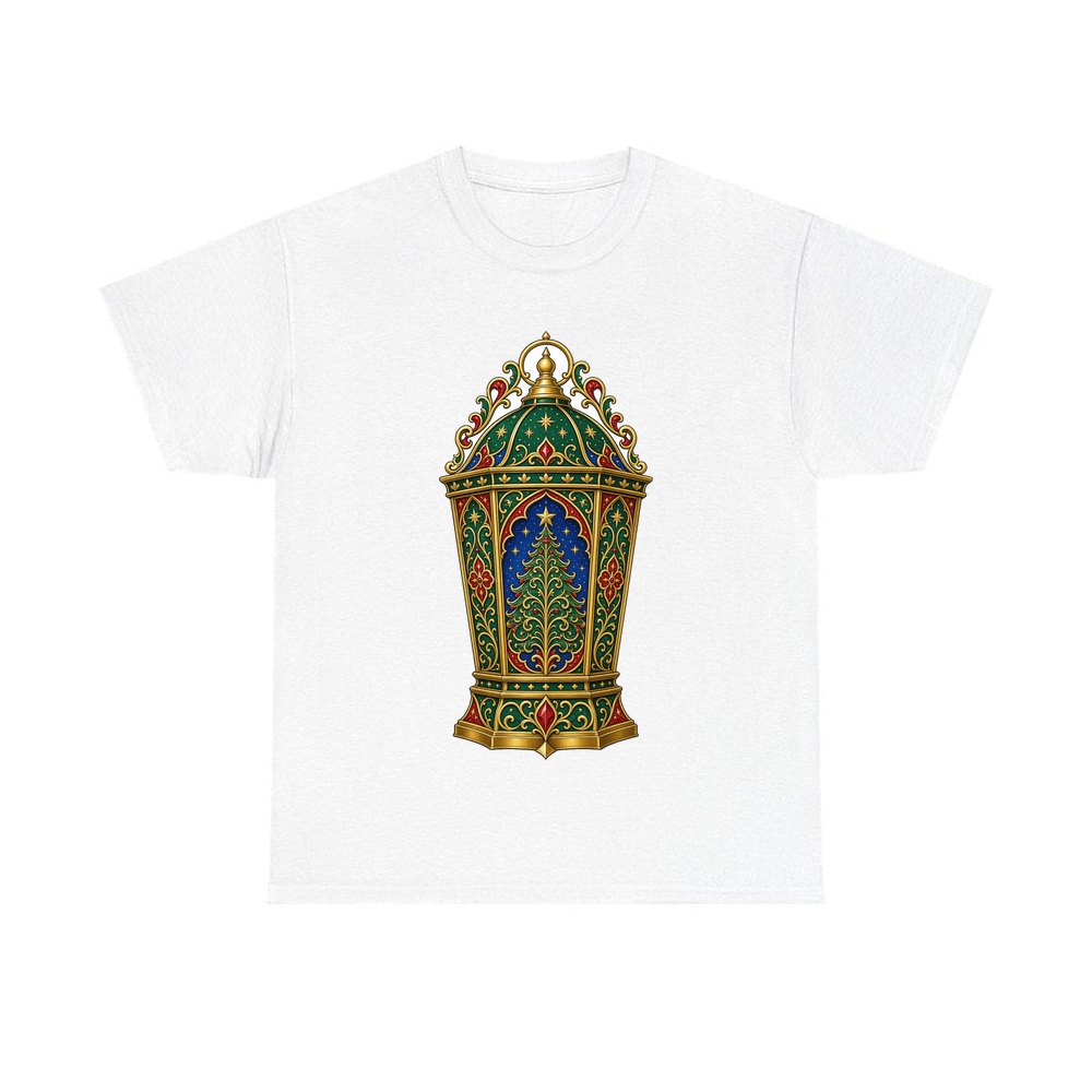Jewelled Christmas Lantern personalised Christmas T-shirt in white