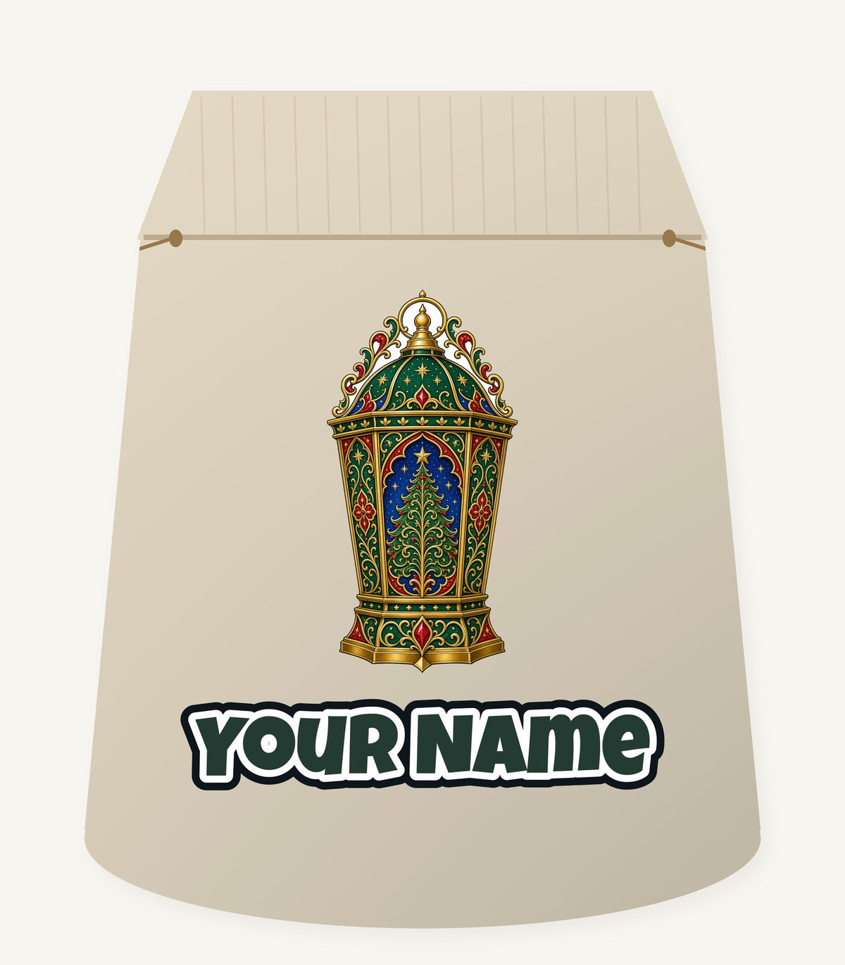 Jewelled Christmas Lantern Personalised Santa Sack