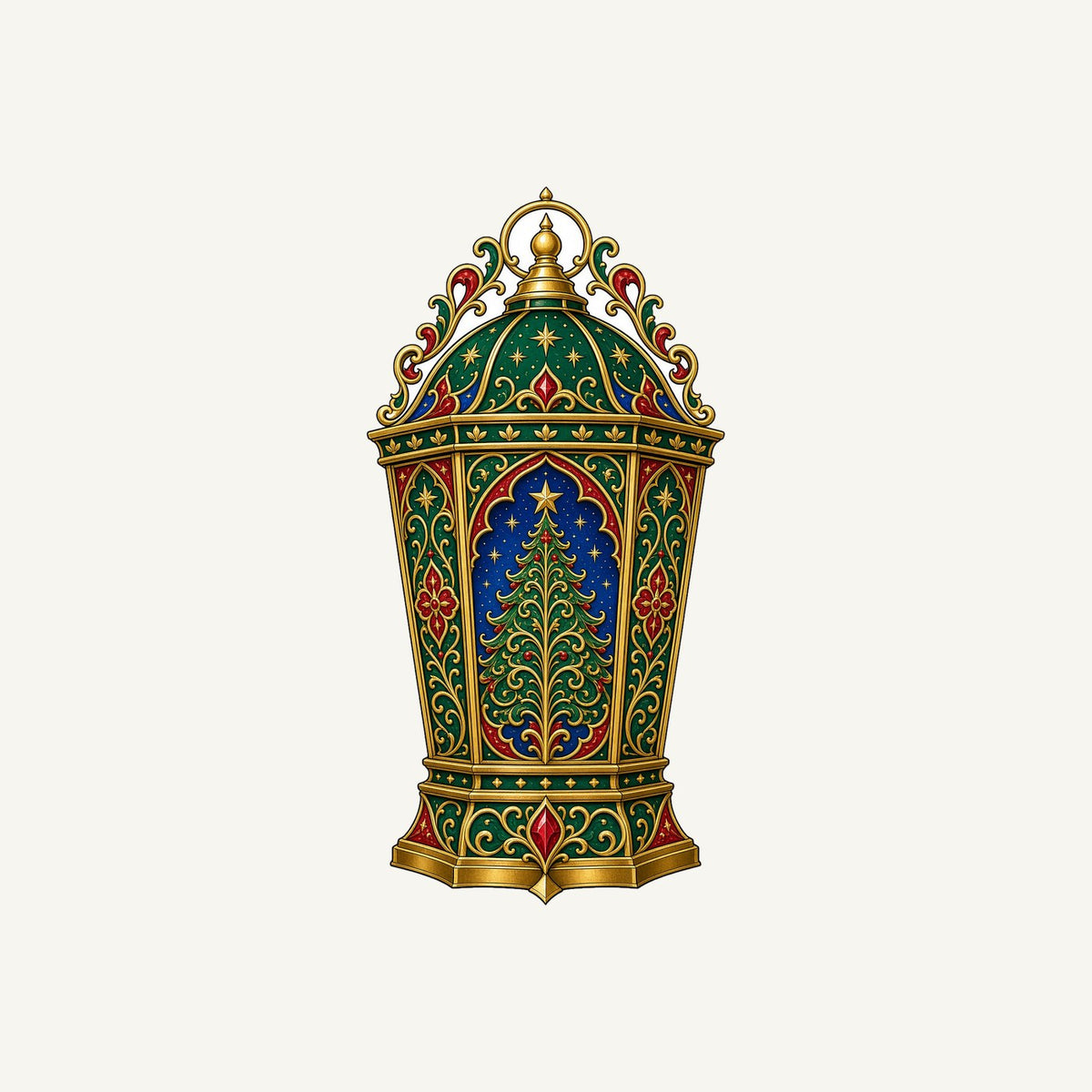 Jewelled Christmas Lantern Personalised Santa Sack
