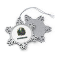 Jewelled Christmas Peacock Personalised Pewter Christmas Ornament