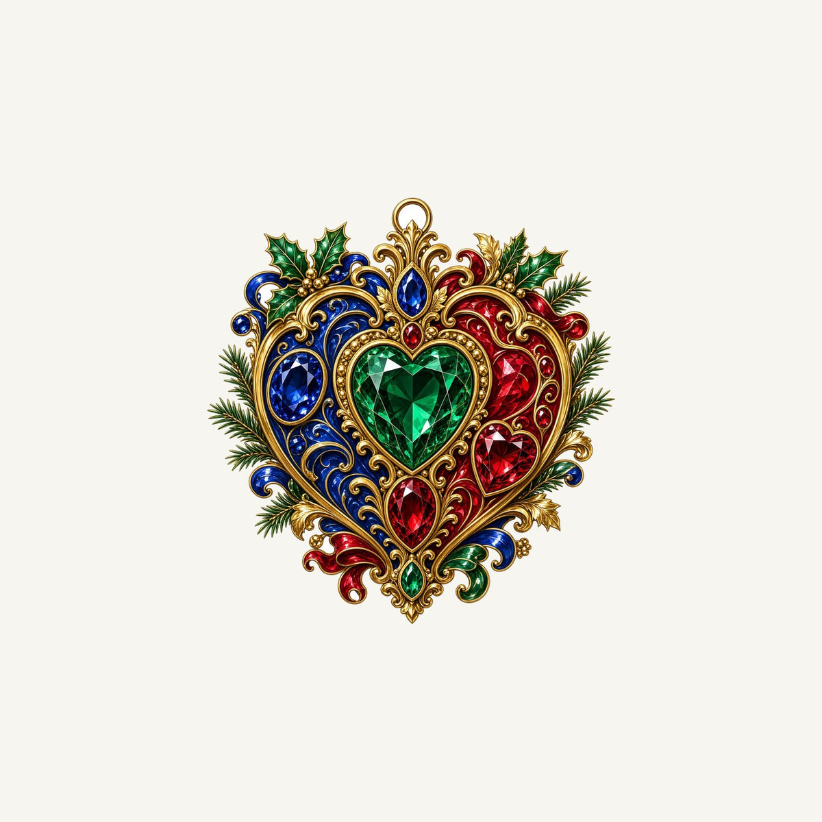 Jewelled Heart Christmas Ornament Personalised Christmas Mug