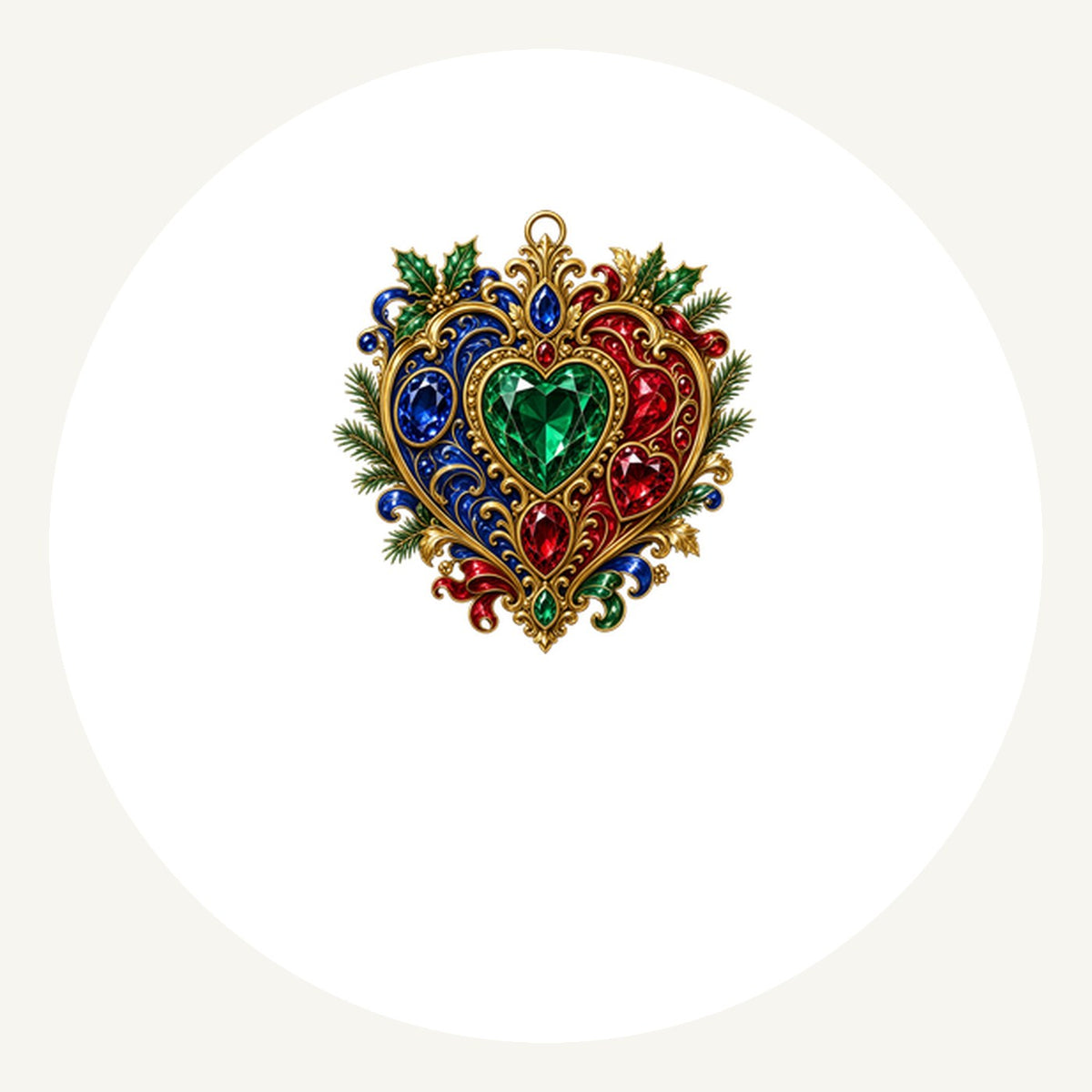 Jewelled Heart Christmas Ornament Personalised Pewter Christmas Ornament