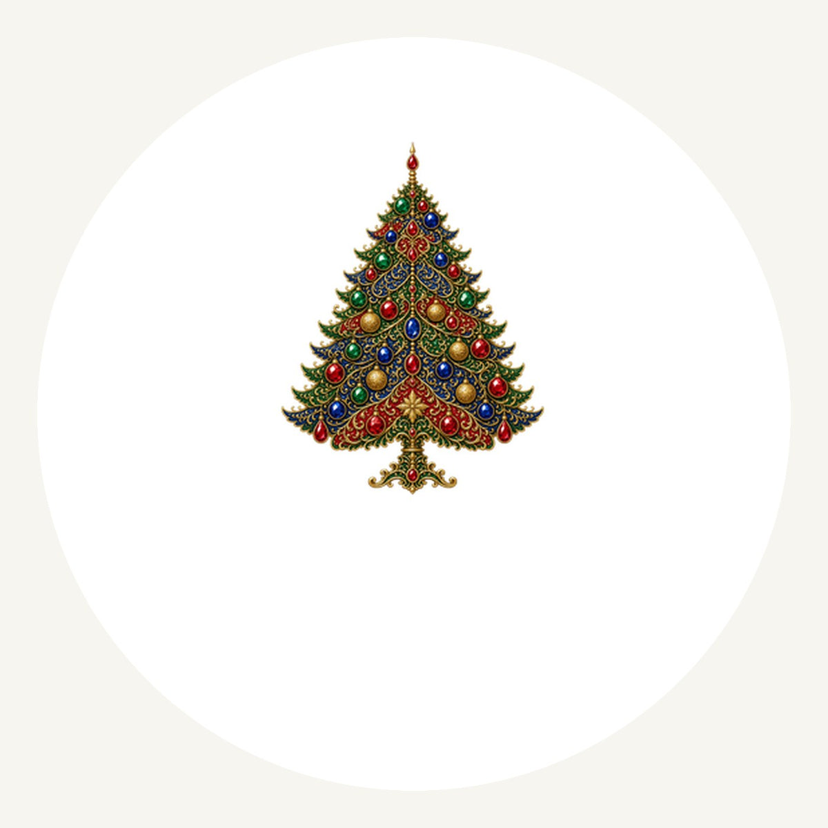 Jewelled Ornate Christmas Tree Personalised Pewter Christmas Ornament