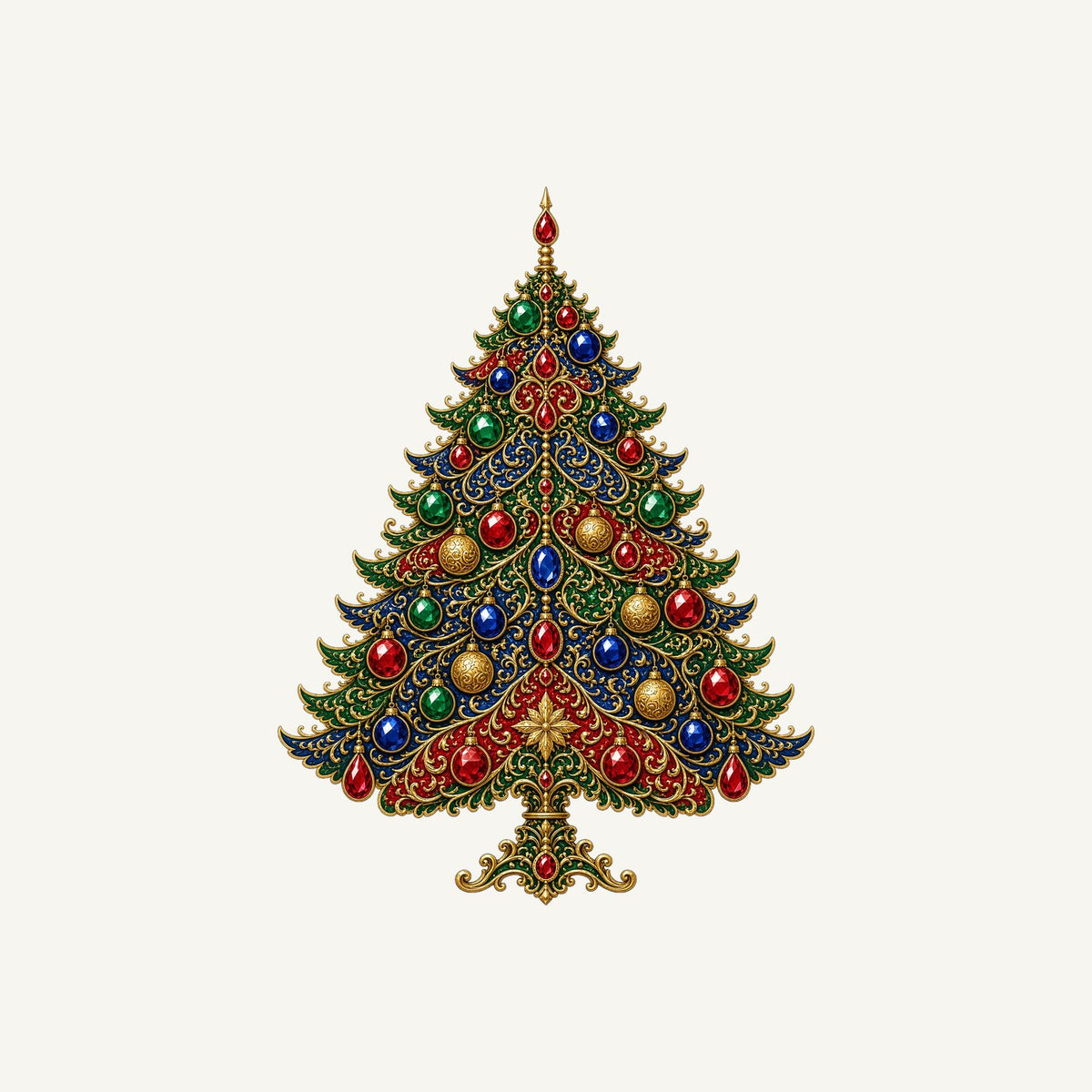 Jewelled Ornate Christmas Tree Personalised Christmas T-Shirt and Hoodie