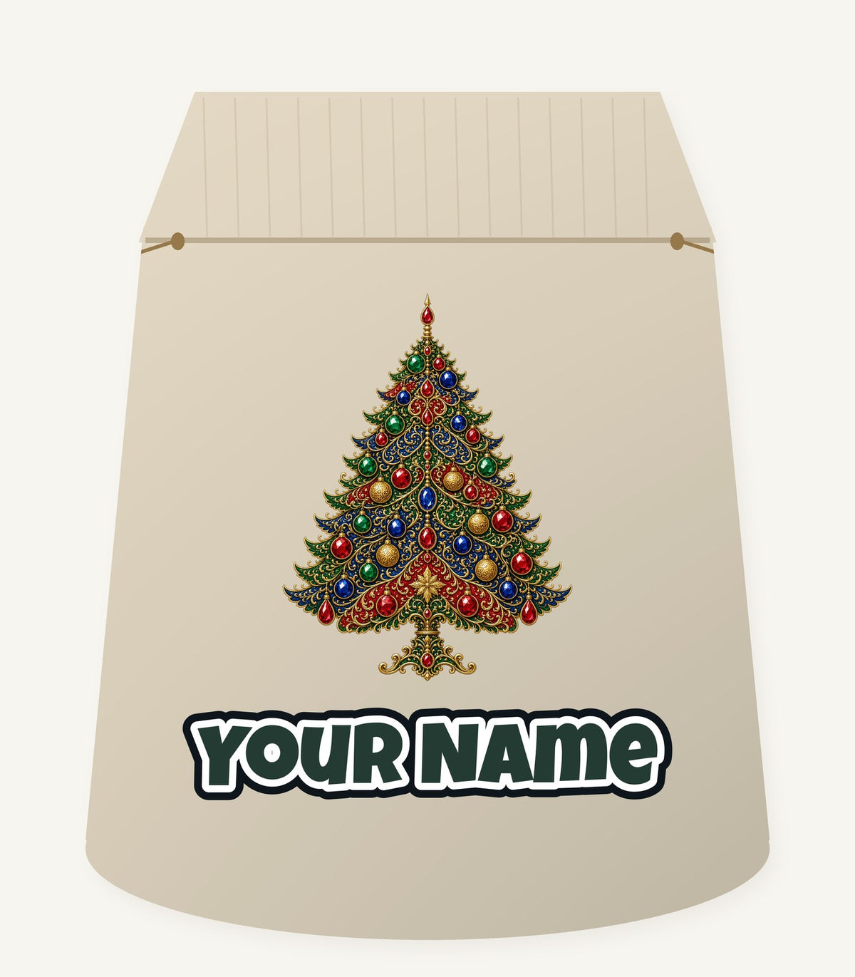 Jewelled Ornate Christmas Tree Personalised Santa Sack