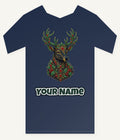 Jewelled Reindeer Portrait Personalised Kids Tee and Baby Bodysuit