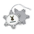 Jewelled Reindeer Portrait Personalised Pewter Christmas Ornament