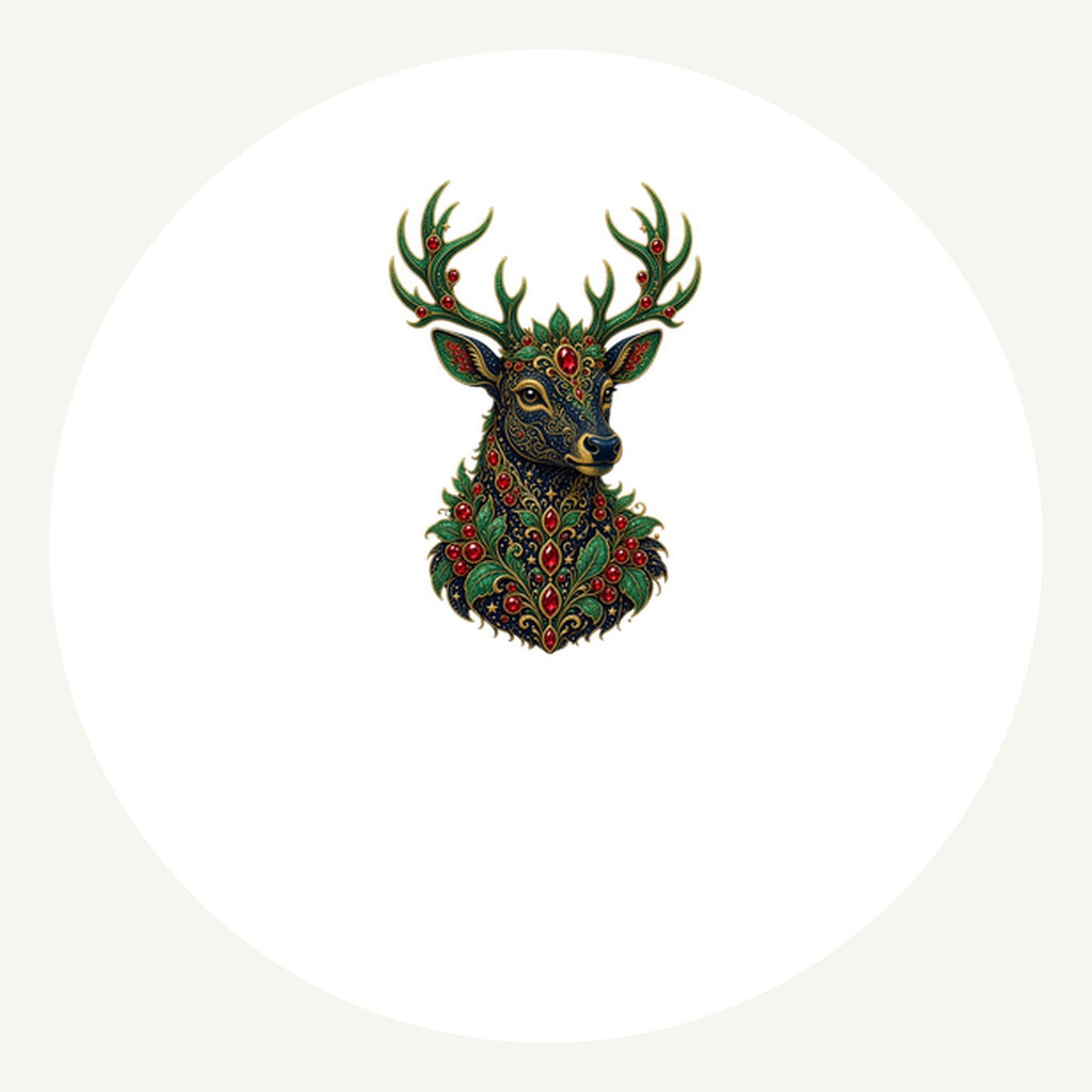Jewelled Reindeer Portrait Personalised Pewter Christmas Ornament