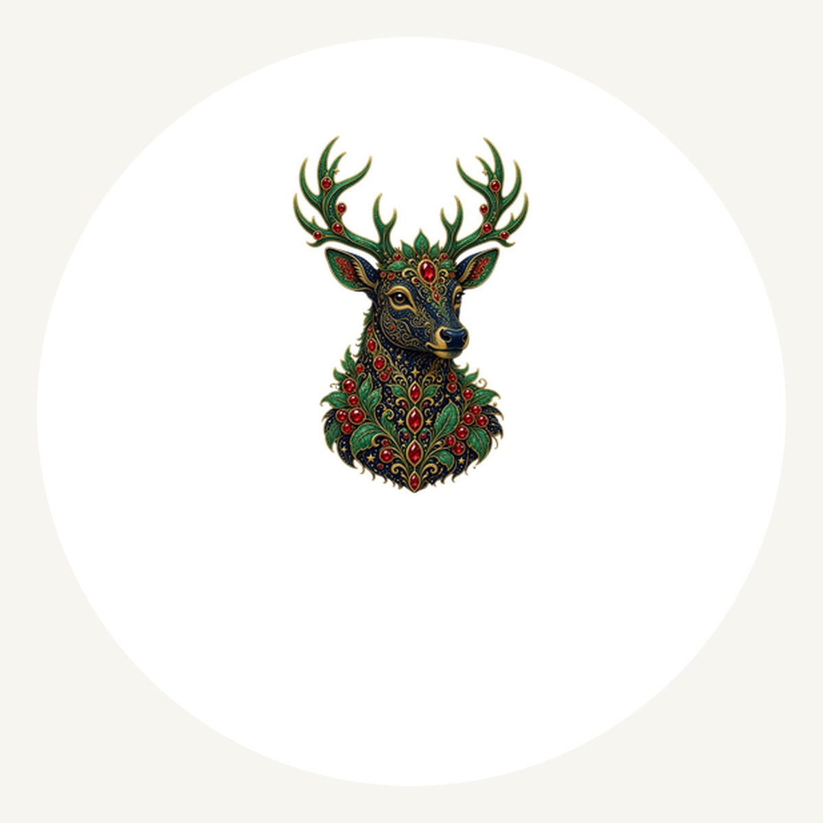 Jewelled Reindeer Portrait Personalised Pewter Christmas Ornament