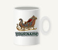 Jewelled Sapphire And Gold Sleigh Personalised Christmas Mug