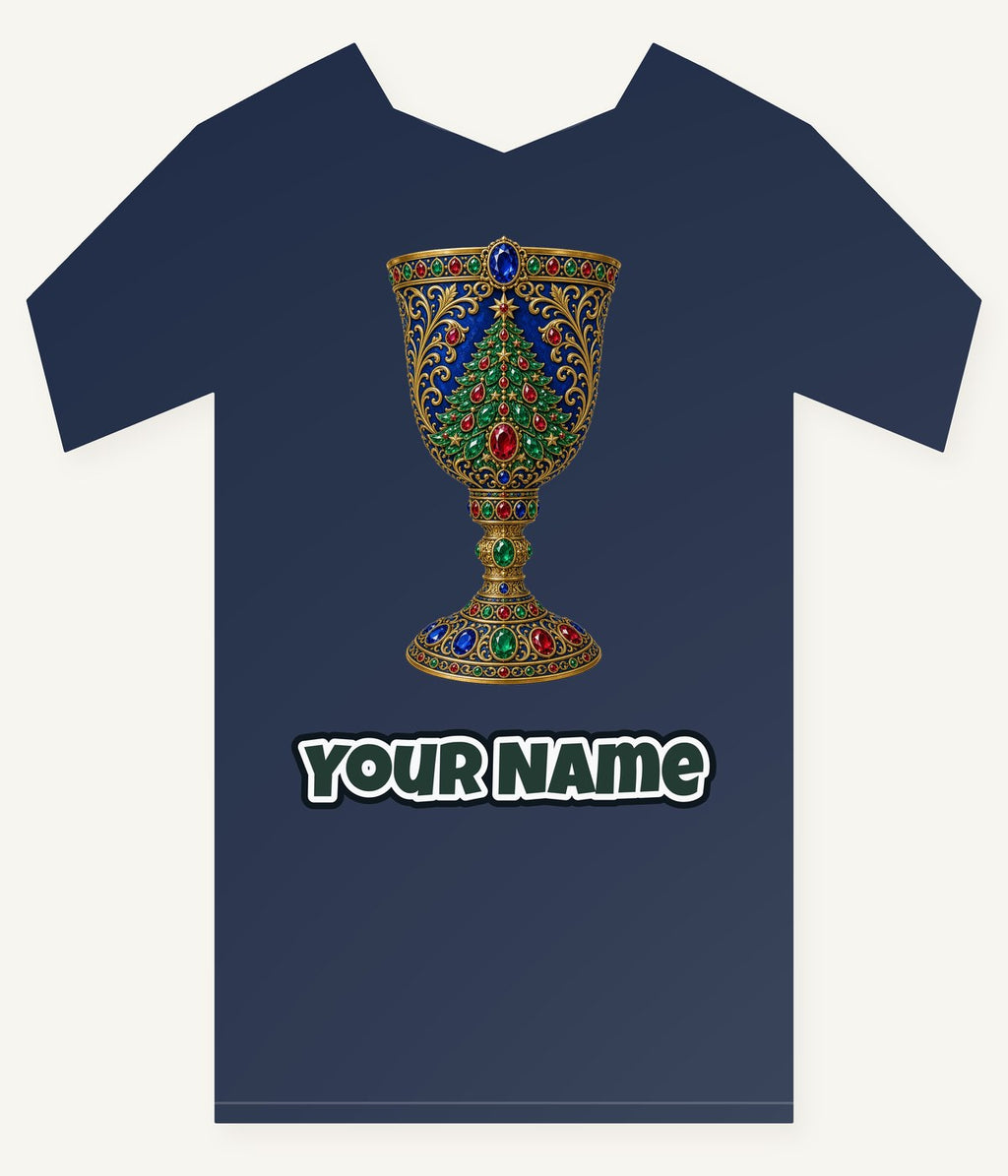 Jewelled Sapphire Christmas Goblet Personalised Kids Tee and Baby Bodysuit