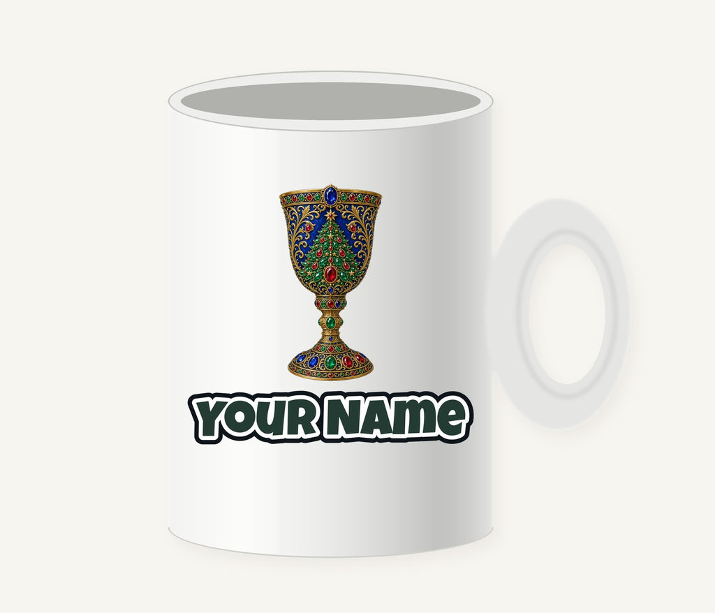 Jewelled Sapphire Christmas Goblet Personalised Christmas Mug