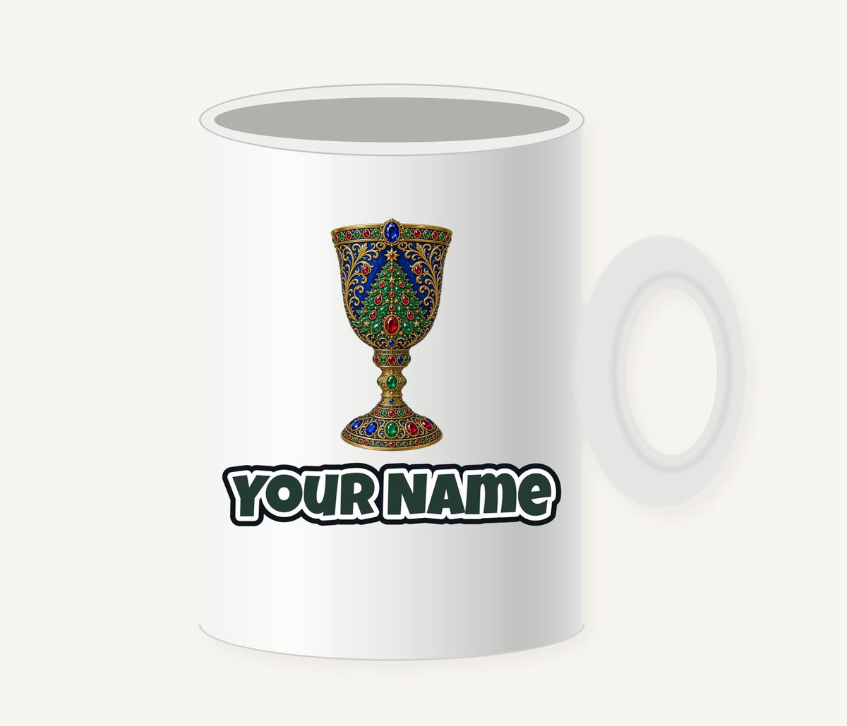 Jewelled Sapphire Christmas Goblet Personalised Christmas Mug