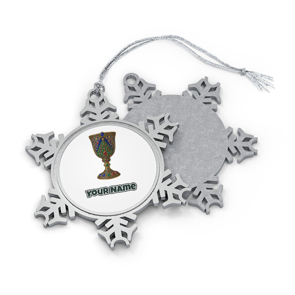 Jewelled Sapphire Christmas Goblet Personalised Pewter Christmas Ornament