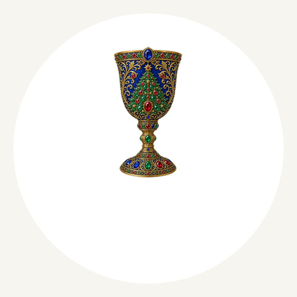 Jewelled Sapphire Christmas Goblet Personalised Pewter Christmas Ornament