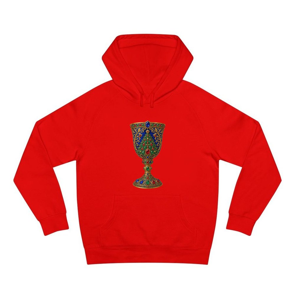 Jewelled Sapphire Christmas Goblet personalised Christmas hoodie in red