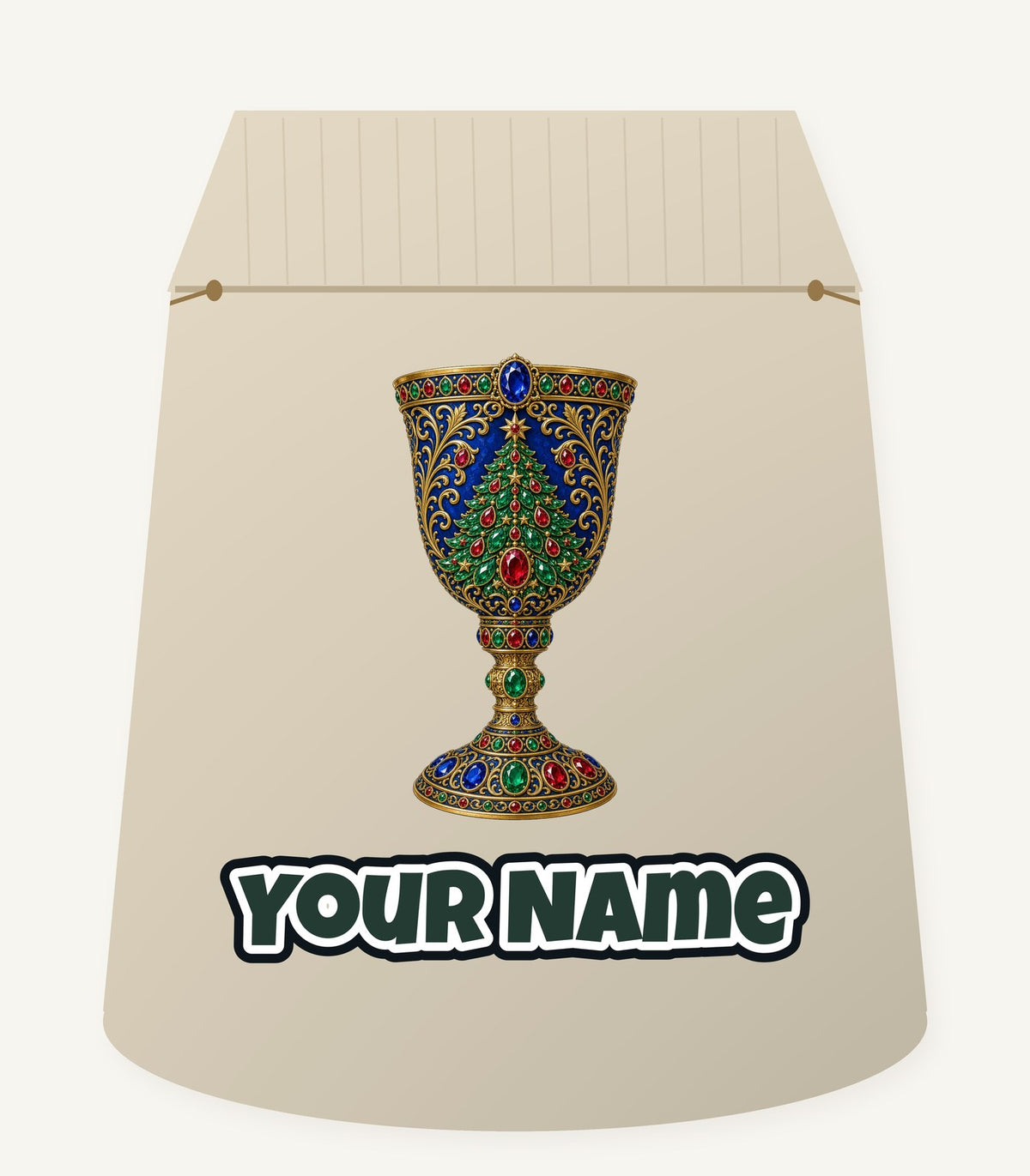 Jewelled Sapphire Christmas Goblet Personalised Santa Sack