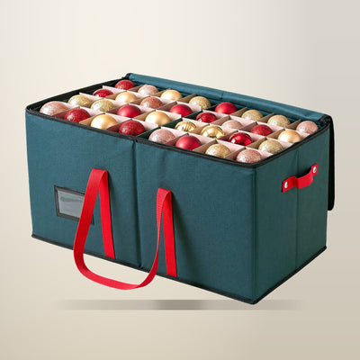 Jingle Jollys Bauble Storage Box, 128 Slots, Green