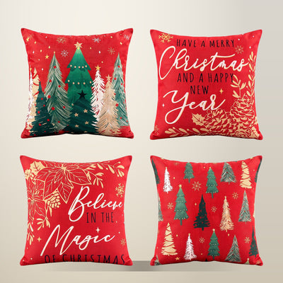 Jingle Jollys Christmas Cushion Covers, Set of 4