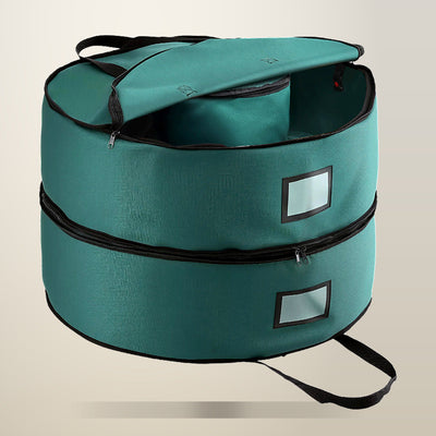 Jingle Jollys 2 Tier Wreath Storage Bag, Green, 60 cm