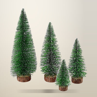 Jingle Jollys Frosted Mini Tree Set, 4 Pieces