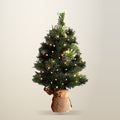 Jingle Jollys Battery Lit Tabletop Christmas Tree, 60 cm, on a plain cream background