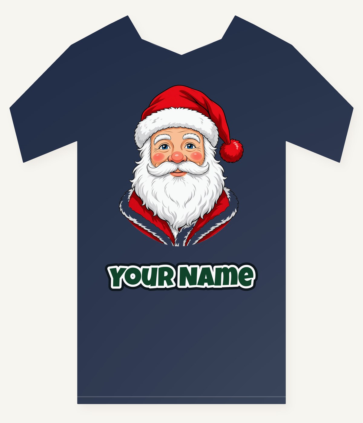 Jolly Santa Face Personalised Kids Tee and Baby Bodysuit