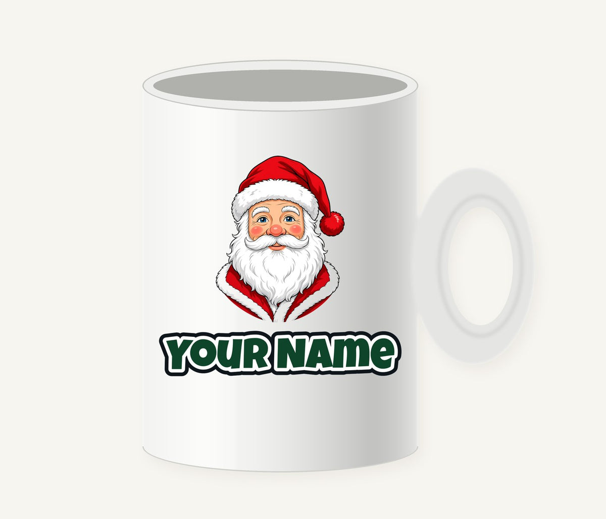 Jolly Santa Face Personalised Christmas Mug