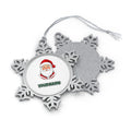 Jolly Santa Face Personalised Pewter Christmas Ornament