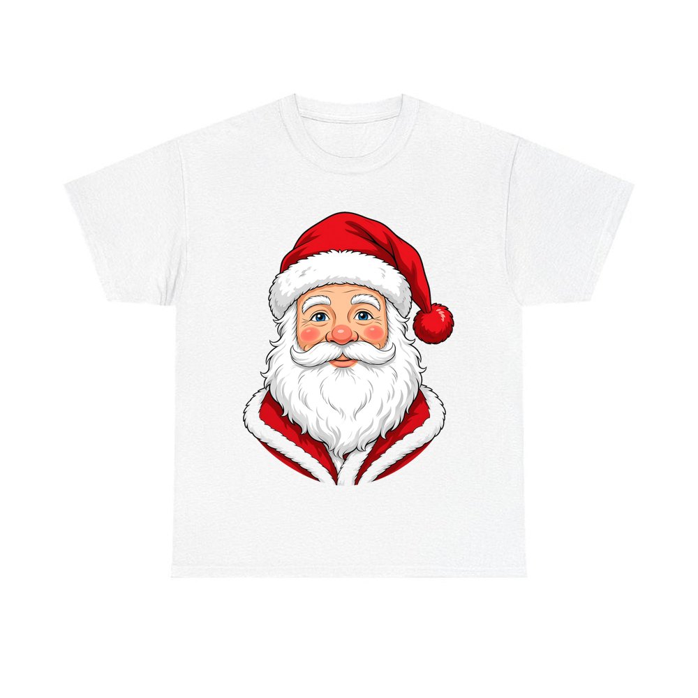 Jolly Santa Face personalised Christmas T-shirt in white