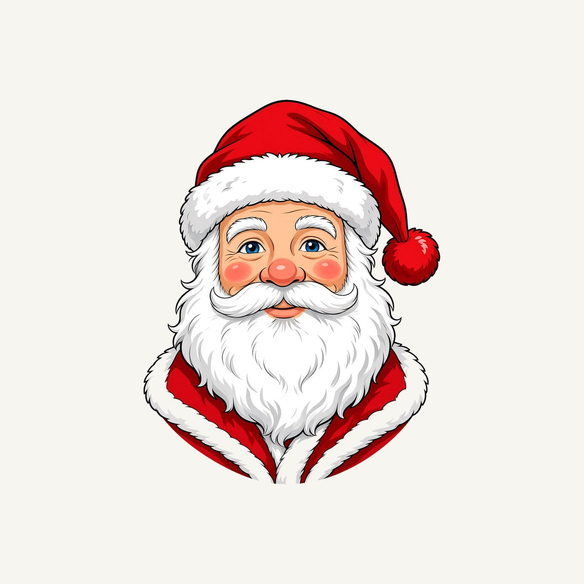 Jolly Santa Face Christmas artwork, the design printed on the personalised Santa sack