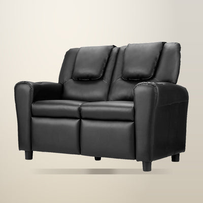 Keezi Kids Double Recliner Sofa, PU Leather