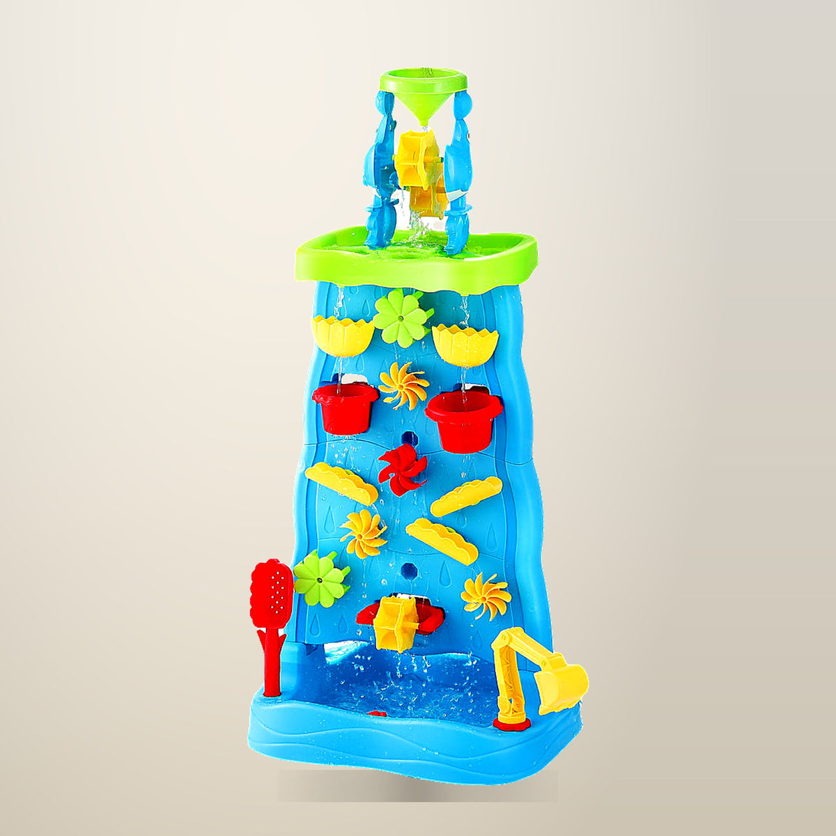 Keezi Sand and Water Table with Waterfall Wall, on a plain cream background
