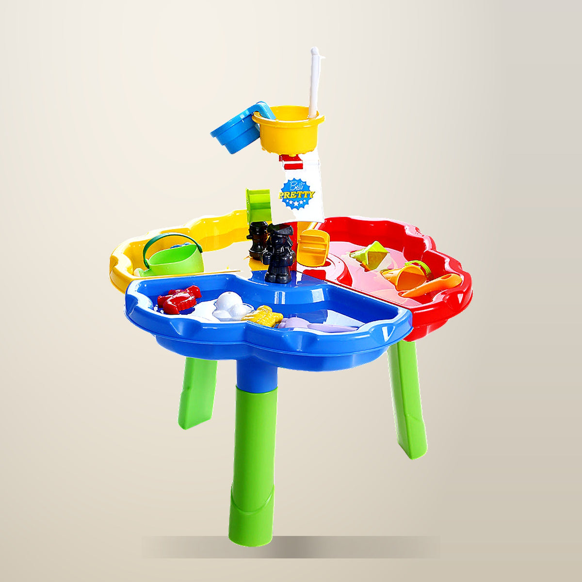 Keezi Sand and Water Table, Three Leg Design, on a plain cream background