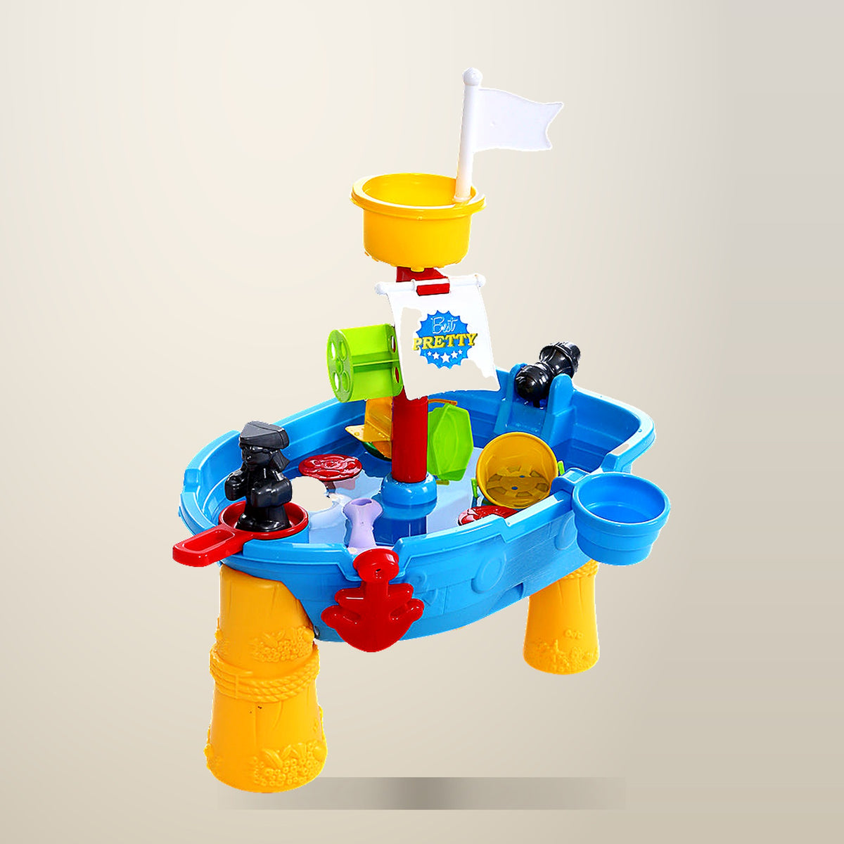 Keezi Sand and Water Table with Rotating Propeller, on a plain cream background